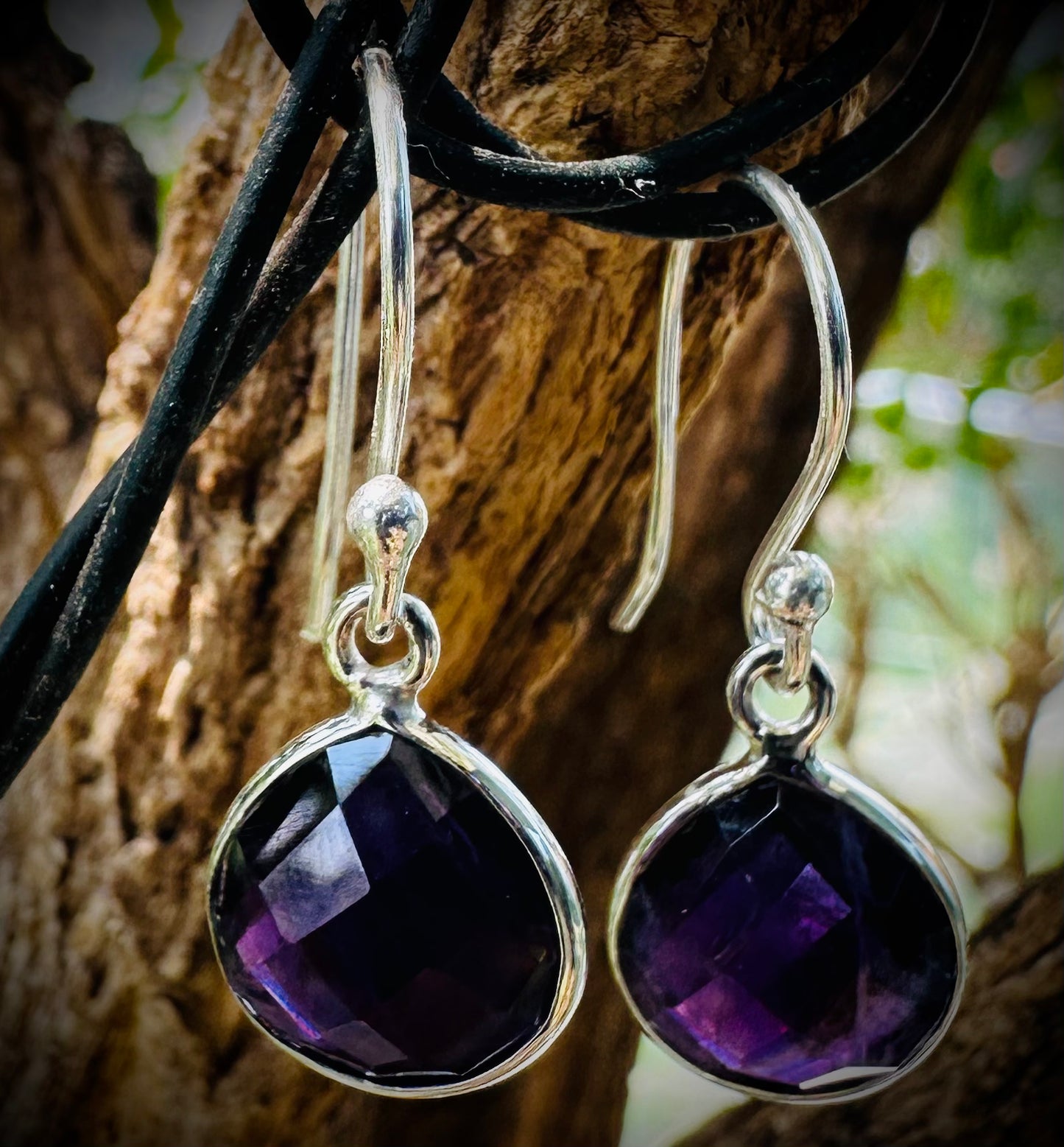 Amethyst drop earrings