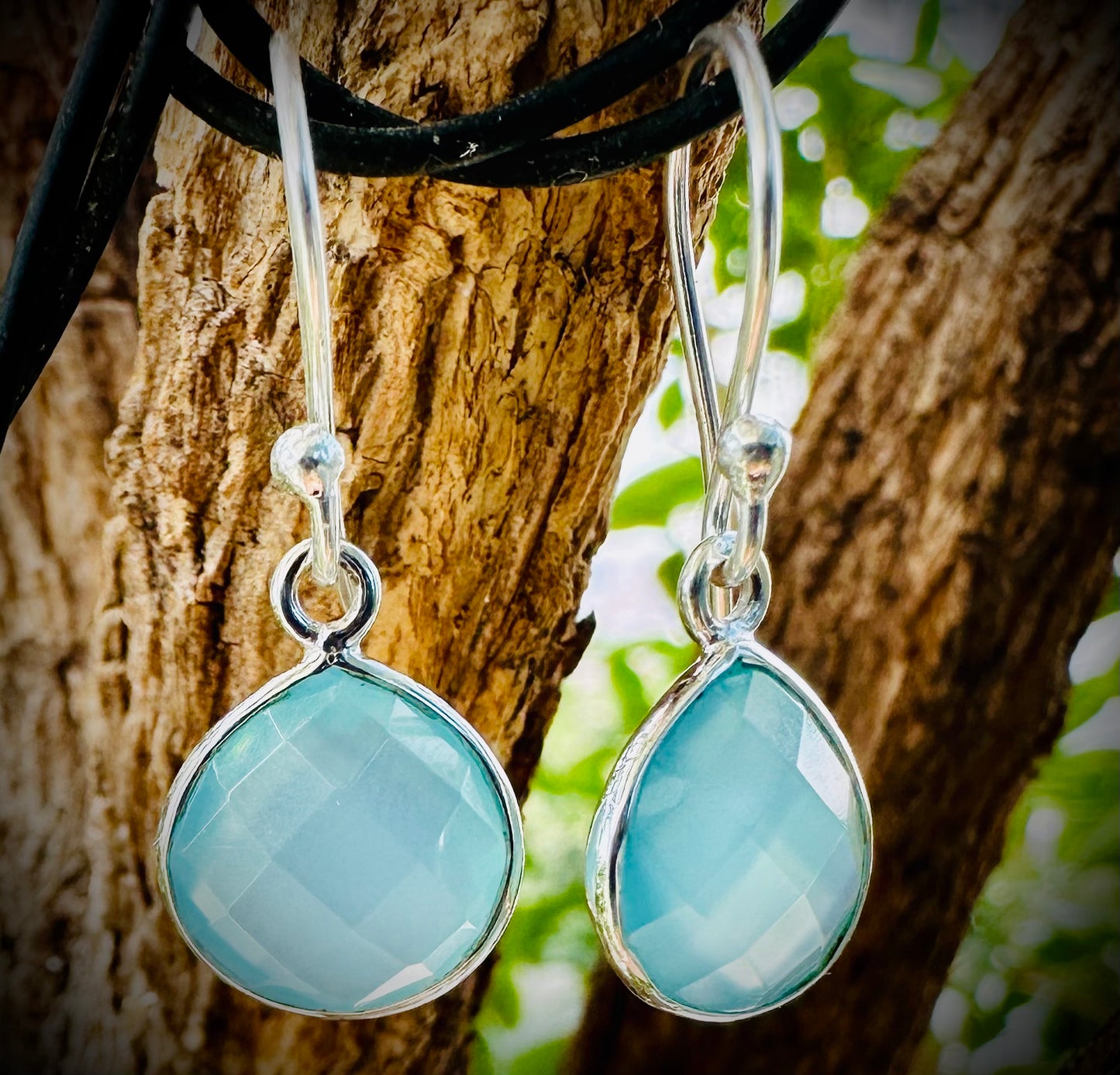 Aqua Calcite Drop Earrings