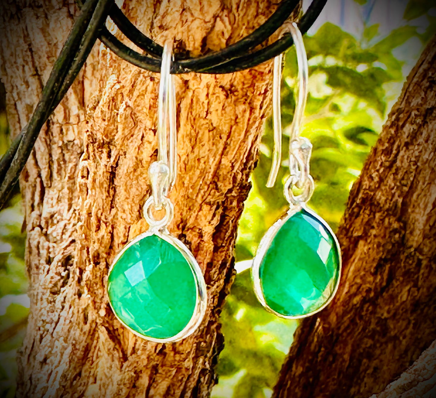 Green Onyx Drop Earrings