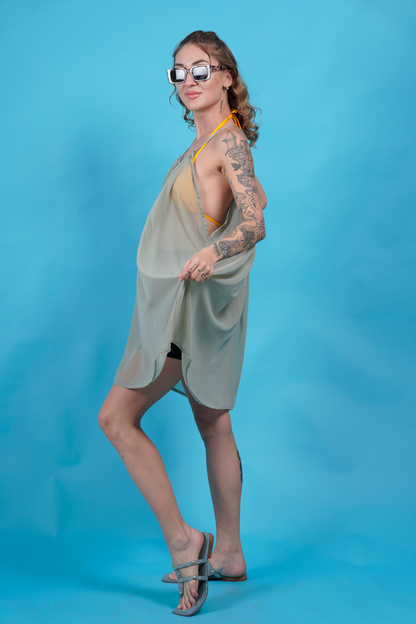 Swimsuit Cover Up - Green Grey