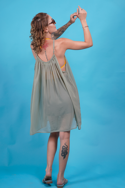 Swimwear Cover Up - Green Grey