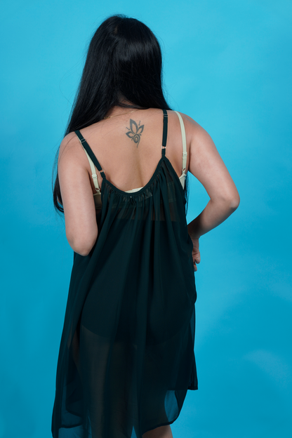 Georgette Swim Cover Up - Bottle Green