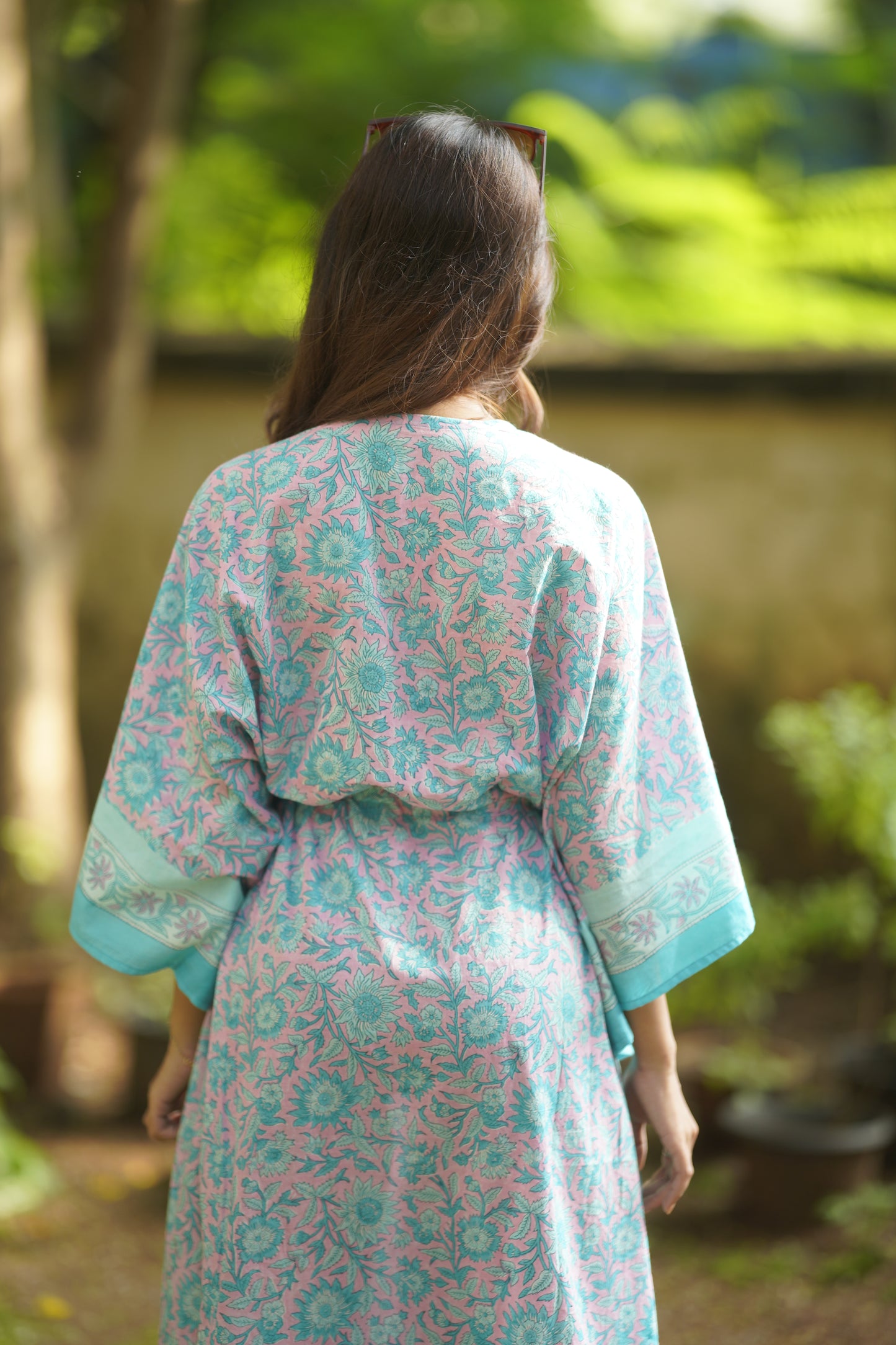 Cotton Elegance in Greenish Blue