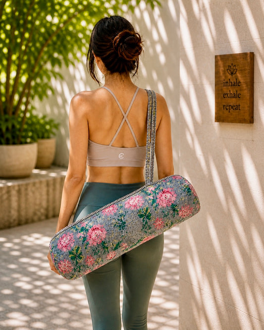 Quilted Cotton Yoga Mat Carry Bag