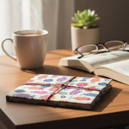 Whispers of paper ~ Hand-cafted cotton Notebook