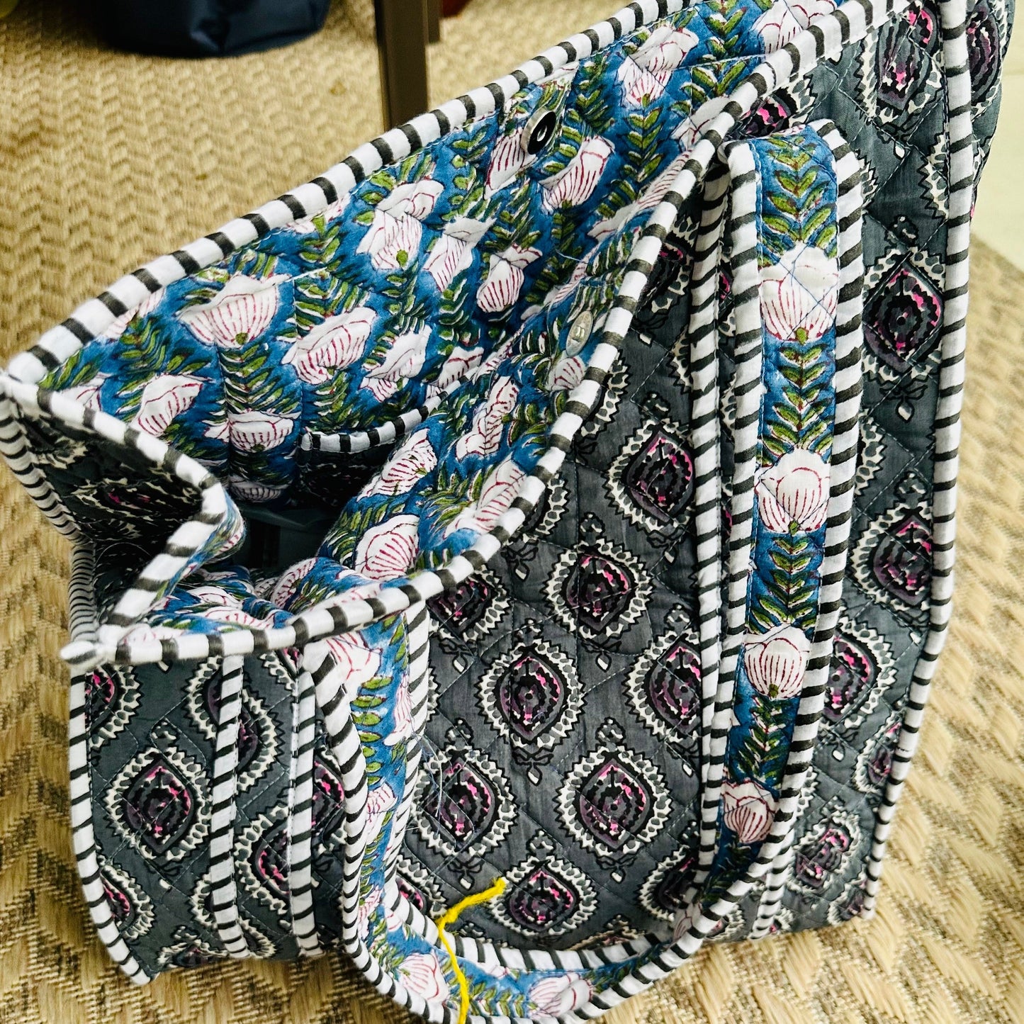 Blue Ethnic Beach Bag