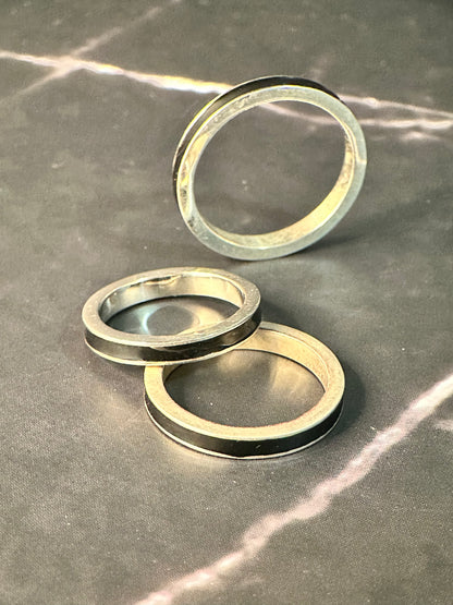 Enamel Band Black Ring