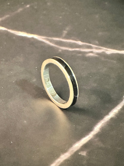 Enamel Band Black Ring