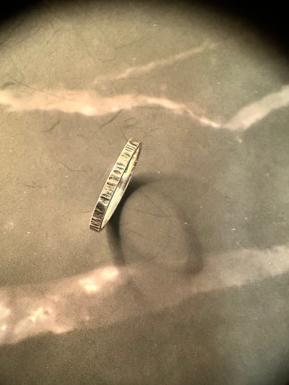 Narrow Hammered Ring 2 mm
