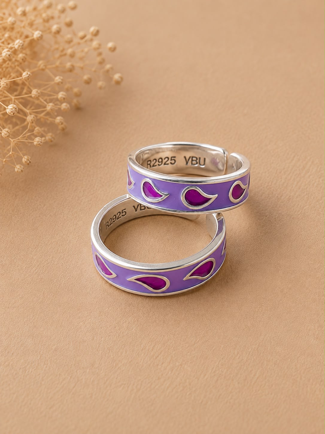 Lilac Enameled Toe Ring