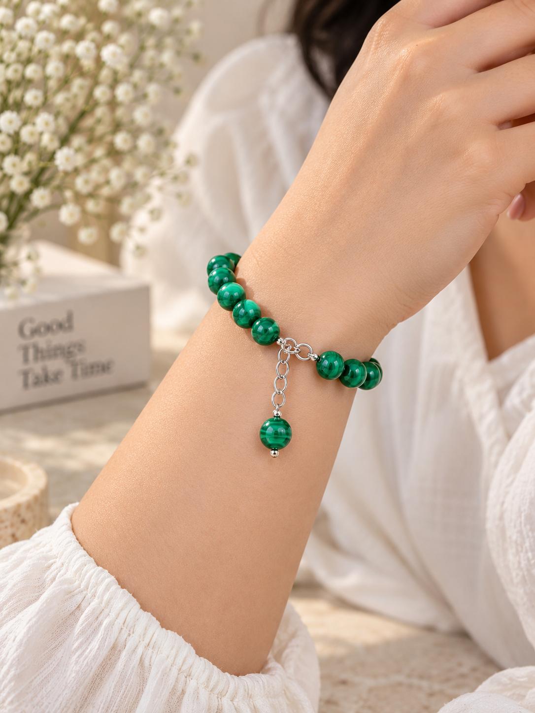 Malachite Bead Bracelet