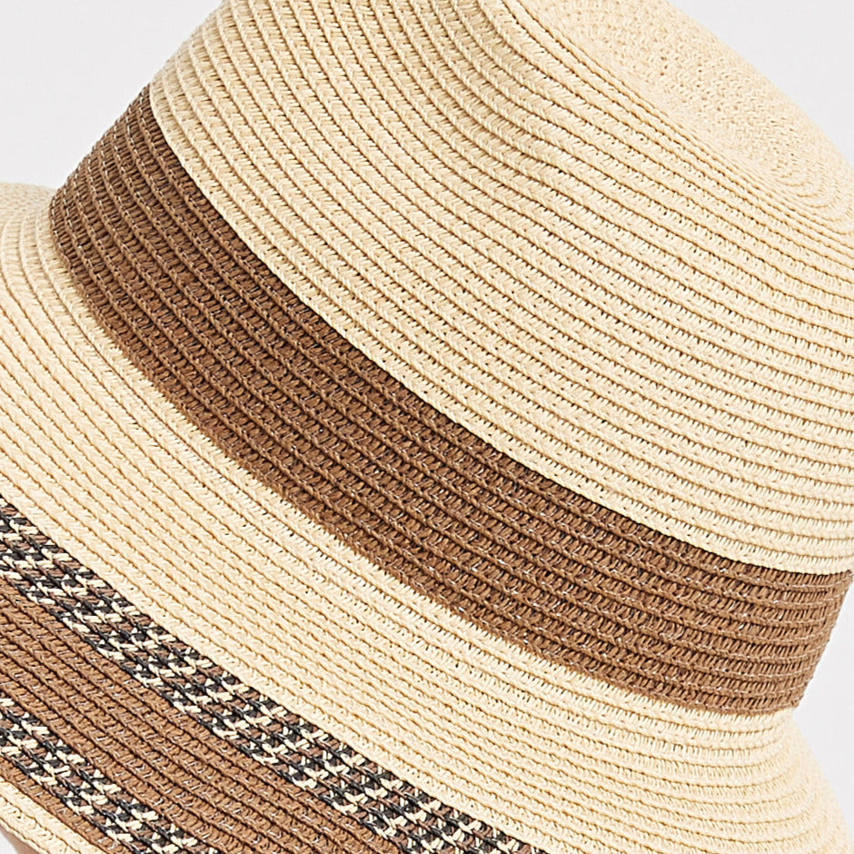 Paper Braid Beige Brown Hat