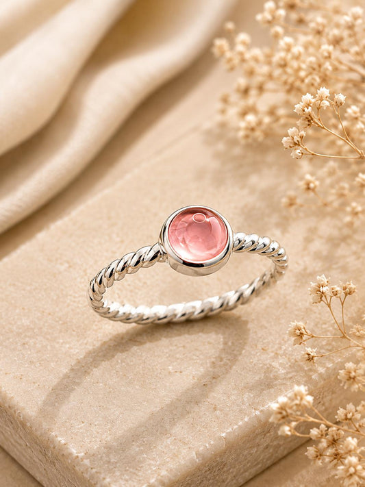 Pink Twisted Band Ring
