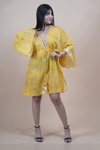 Short Kaftan - Marigold Yellow