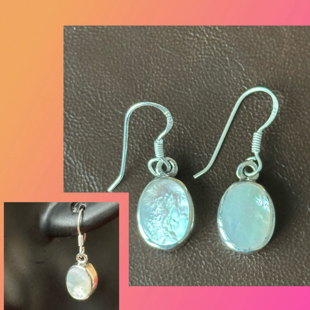 Oval Pearl Drop Earrings