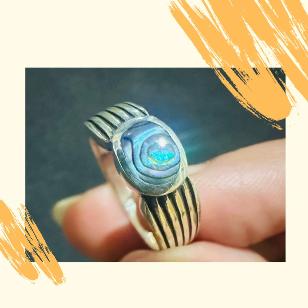 Pin Striped Stone Set Ring