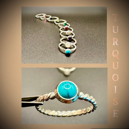 Turquoise Twisted Band Ring