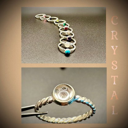 Crystal Twisted Band Ring