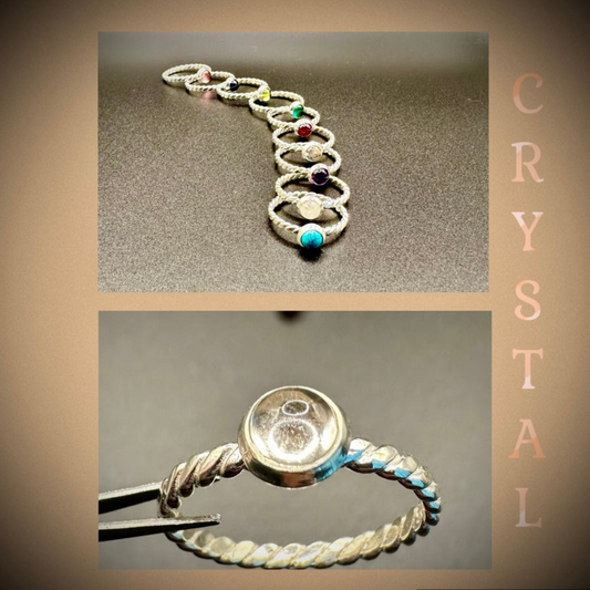 Crystal Twisted Band Ring