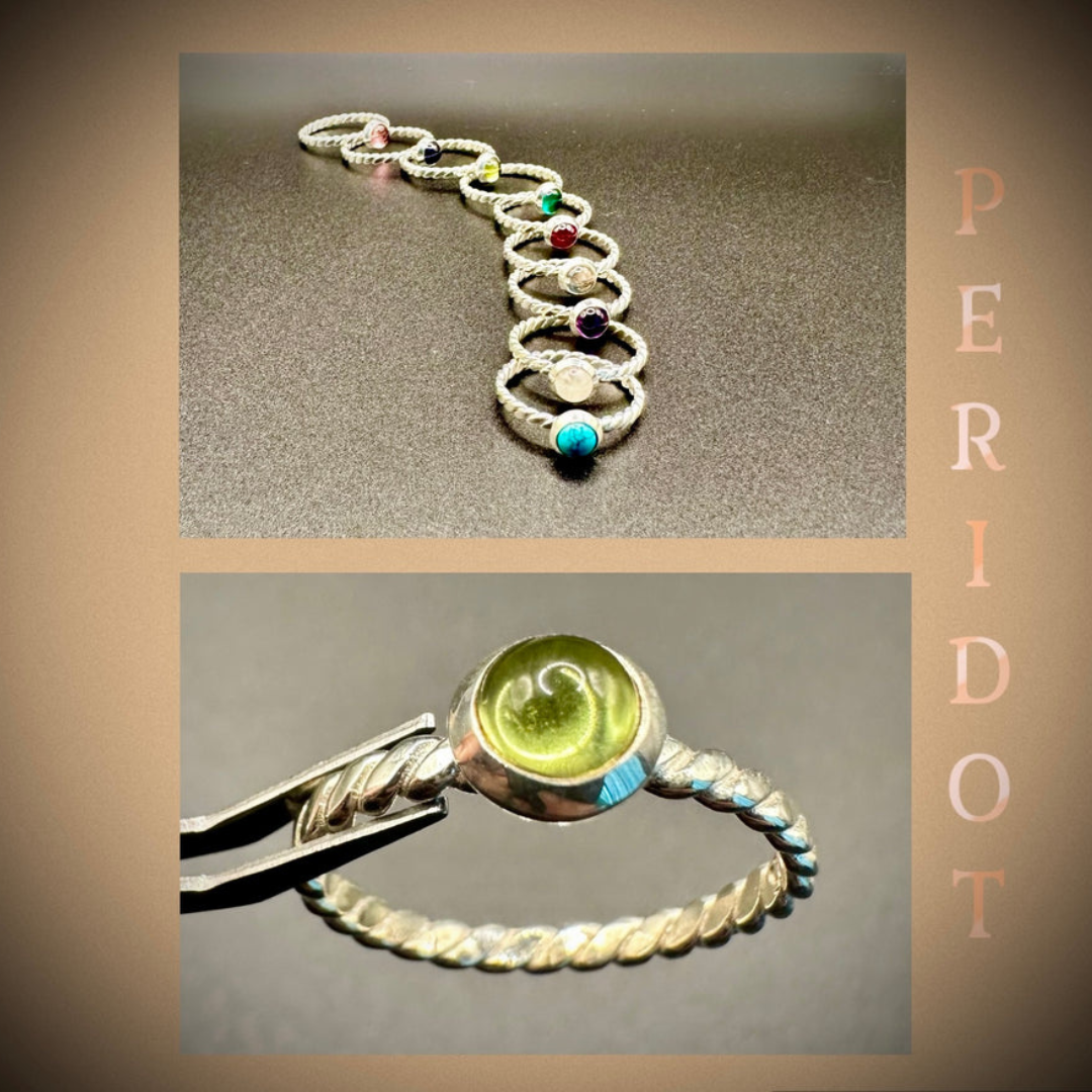 Peridot Twisted Band Ring