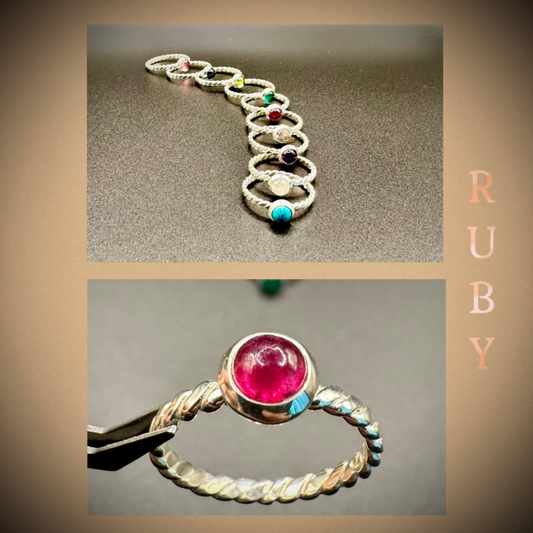 Ruby Twisted Band Ring