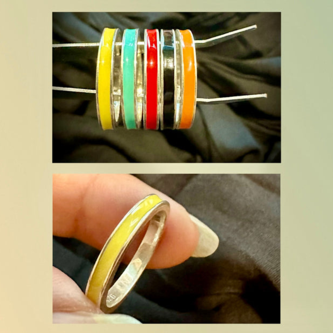 Enamel Band Yellow Ring