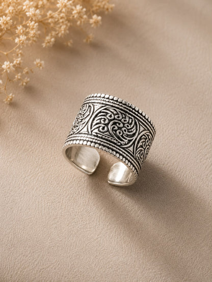 Twilight Silver Etched Ring