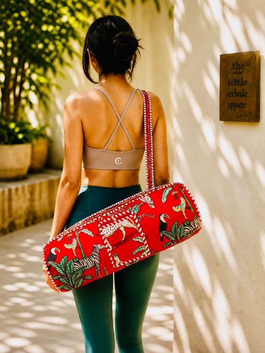 Quilted Cotton Yoga Mat Carry Bag