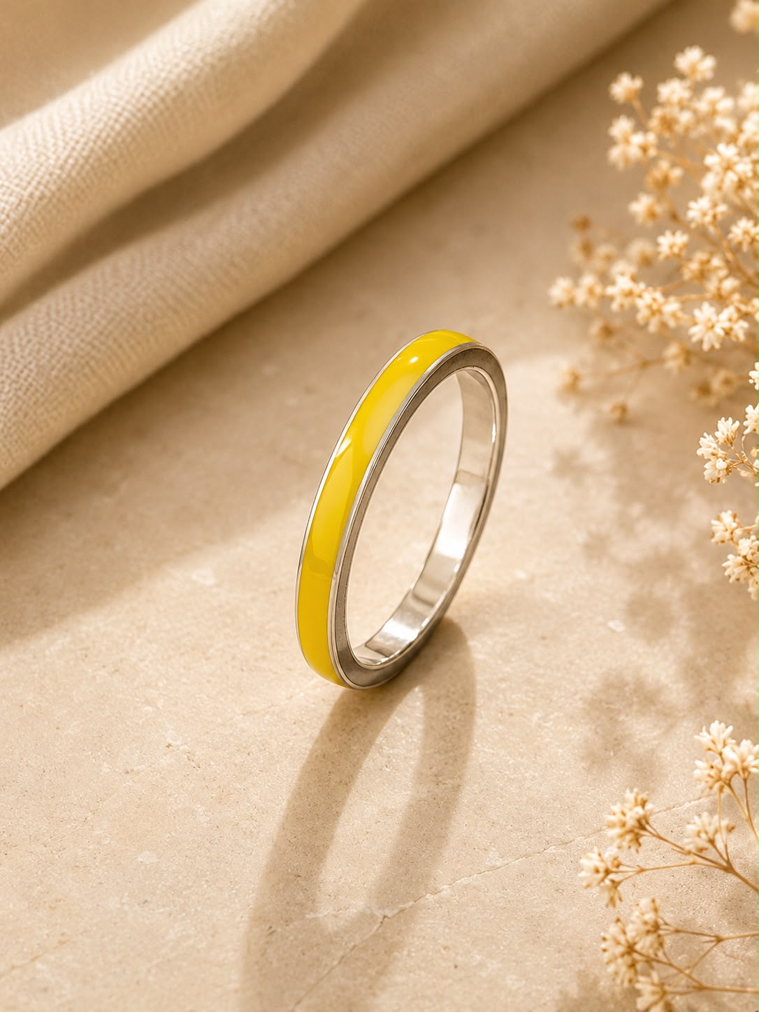 Enamel Band Yellow Ring