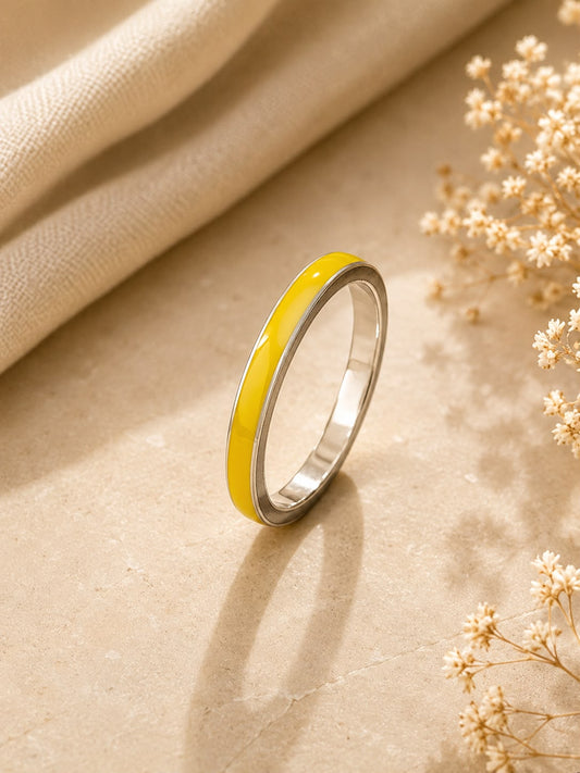 Enamel Band Yellow Ring