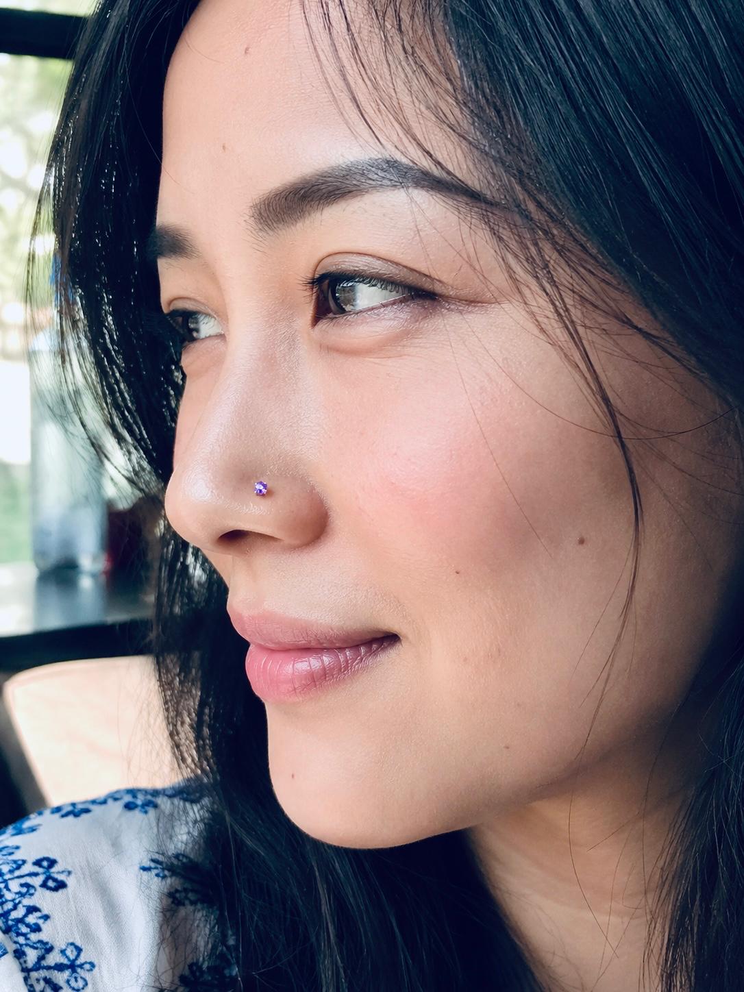 Nose Pin- Amethyst Spark