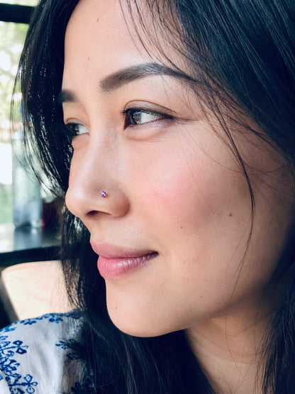 Nose Pin- Amethyst Spark