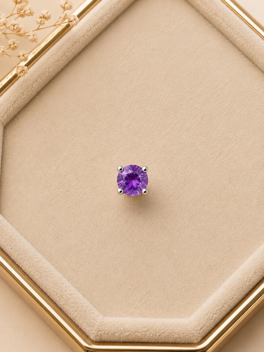 Nose Pin- Amethyst Spark