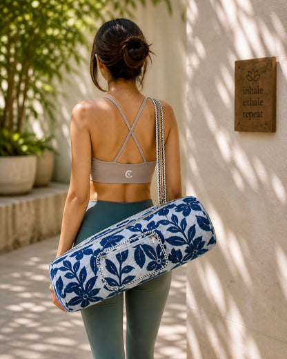 Quilted Cotton Yoga Mat Carry Bag