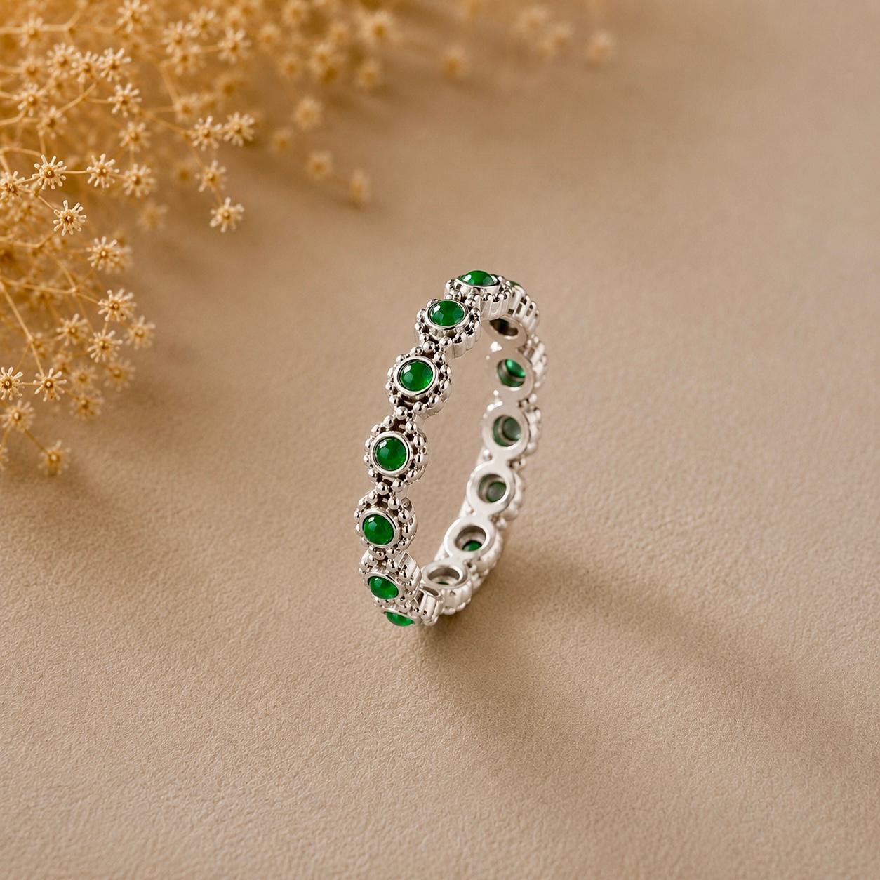 Emerald Blossom Ring