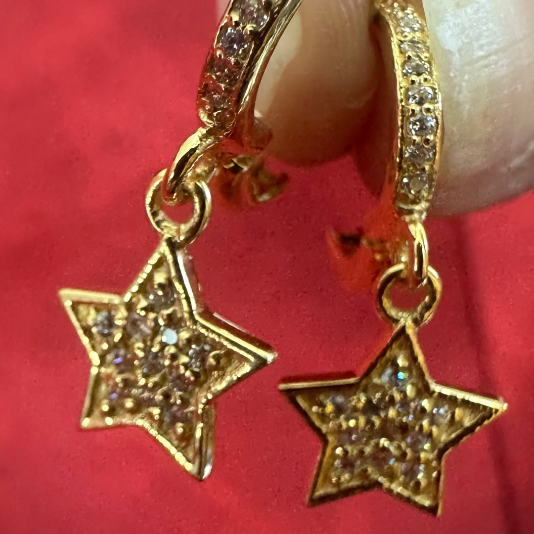 Golden star hoops