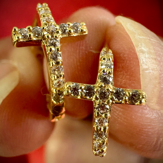 Golden Cross Hoops