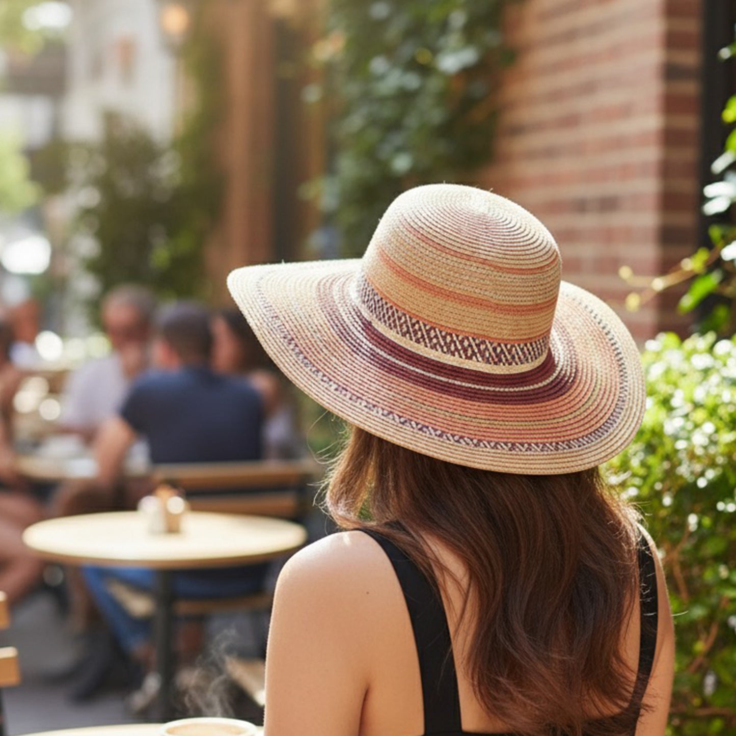 Paper Braid Beige Plum Hat