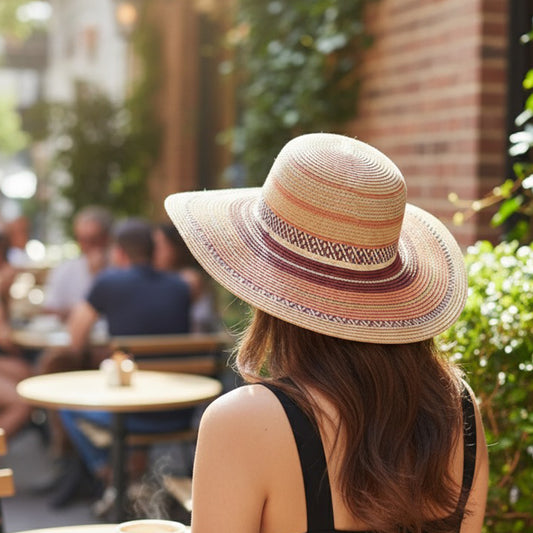 Paper Braid Beige Plum Hat