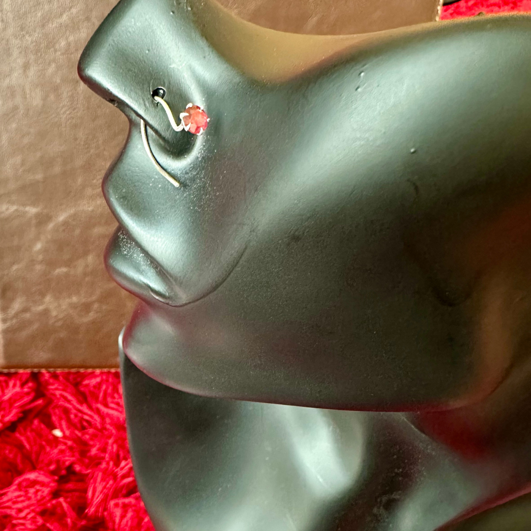 Garnet Nose Pin