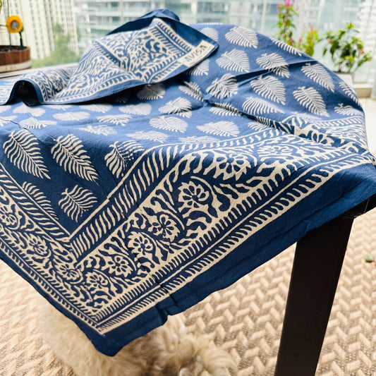 Indigo Leaf Printed Sarong