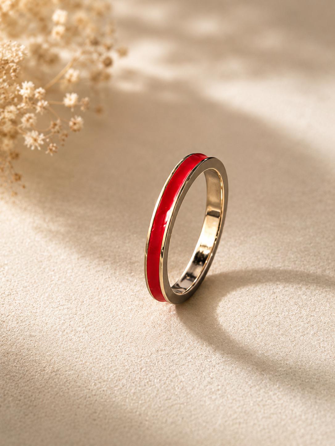 Enamel Band Red Ring