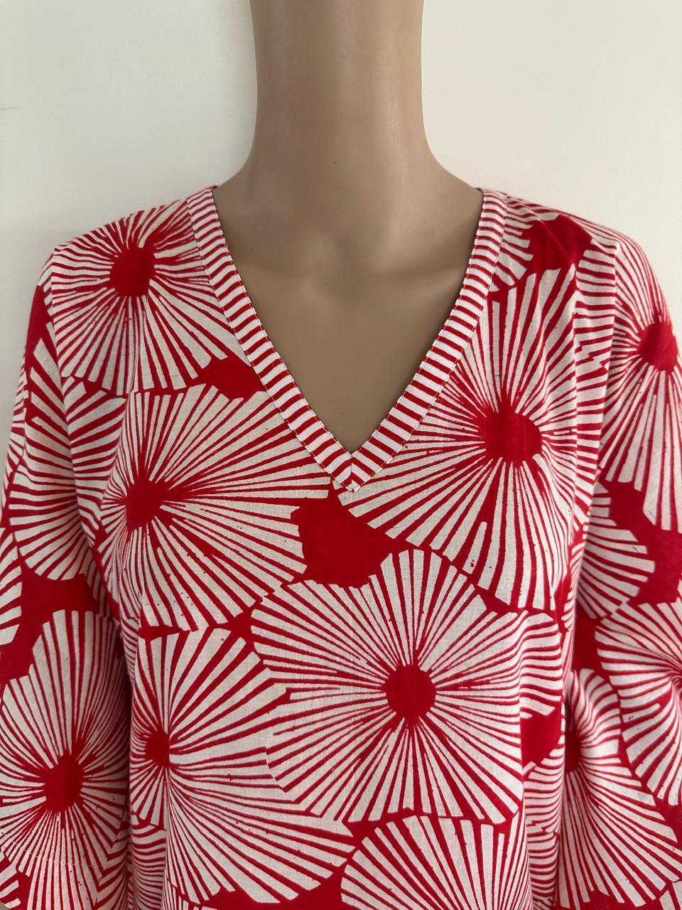Scarlet Bloom Kaftan