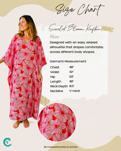 Scarlet Bloom Kaftan