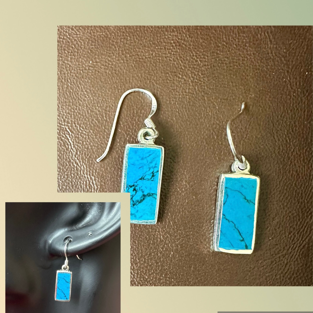 Turquoise Drop Elongated Earrings